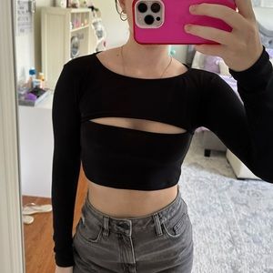 such a perfect going out top!! motel rocks top (shimla cutout crop top) size s